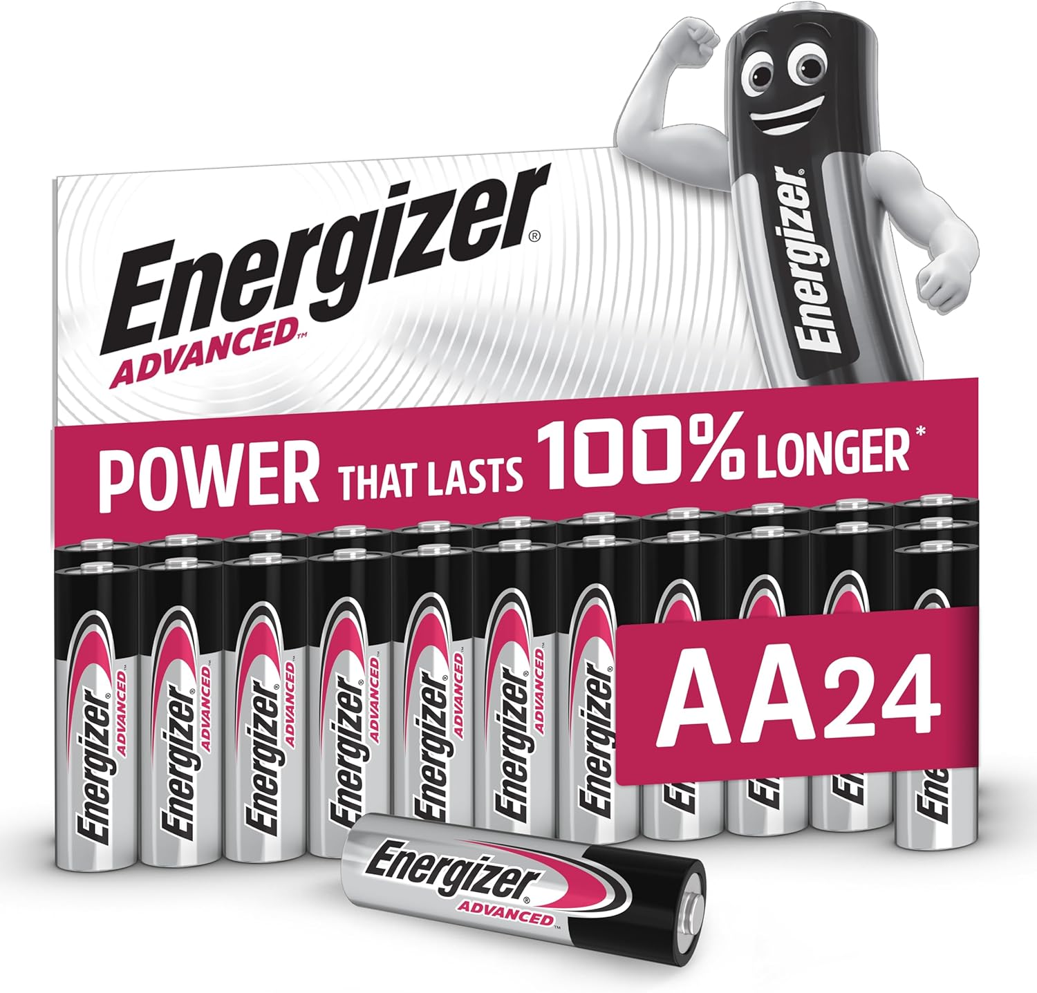 Energizer AA Batteries 1.5V Alkaline Pack of 24