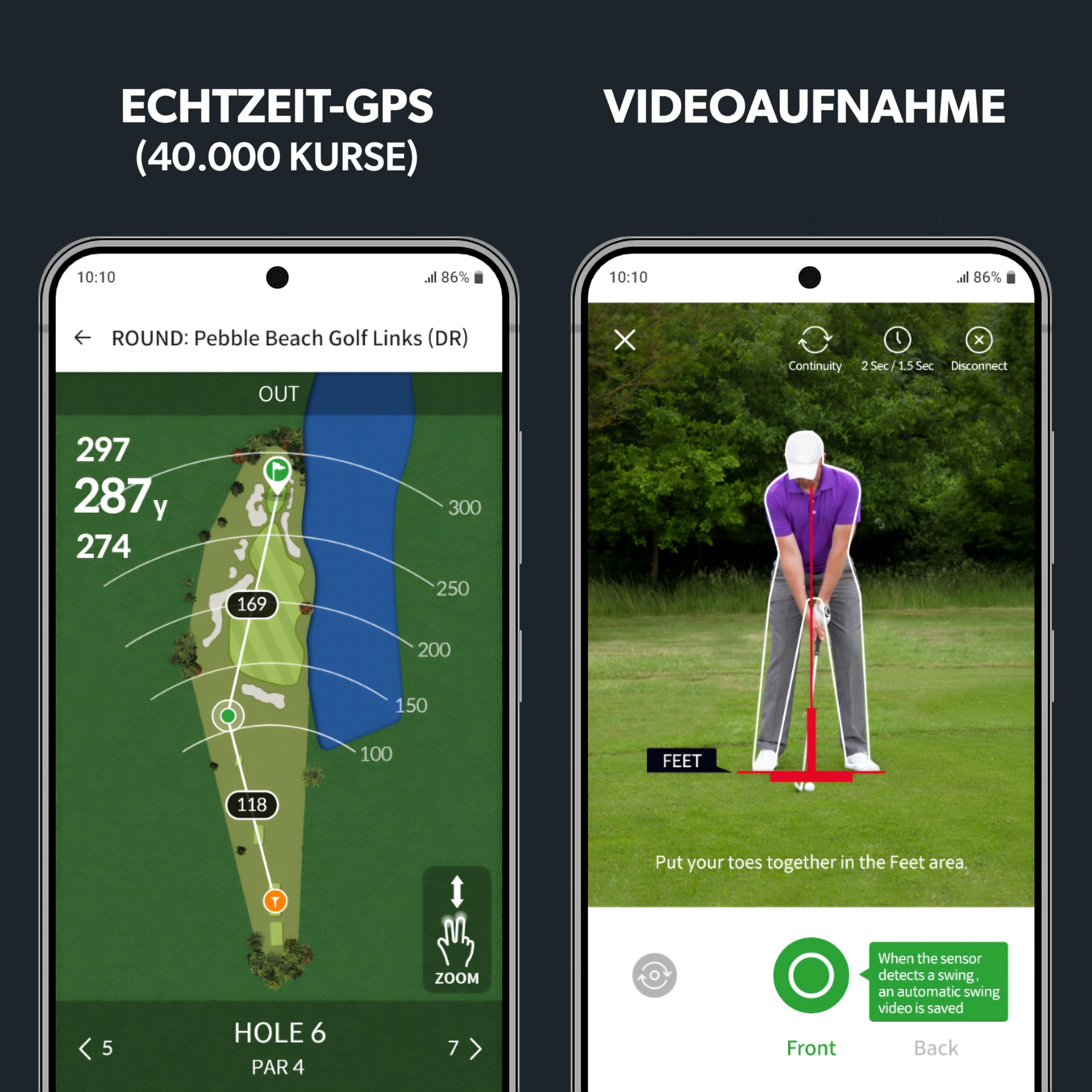 Second Chance Swing Logic SLX Hybrid Mini – Tragbarer Golf-Launch-Monitor mit Ball- & Schlägerdaten, GPS und Videoaufnahme – Kompaktes Golfzubehör mit App-Unterstützung