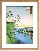 Amazon.com: PAINTING JAPANESE WOODBLOCK BOATS RIVER CLIFF