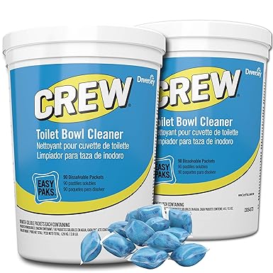 CREW CBD540731 Toilet Bowl Cleaner Easy Paks, Packets Foam & Dissolve to Leave Toilet & Urinal Sparkling Clean, Fresh Floral Scent, Paks, 90-Count (Pack of 2)