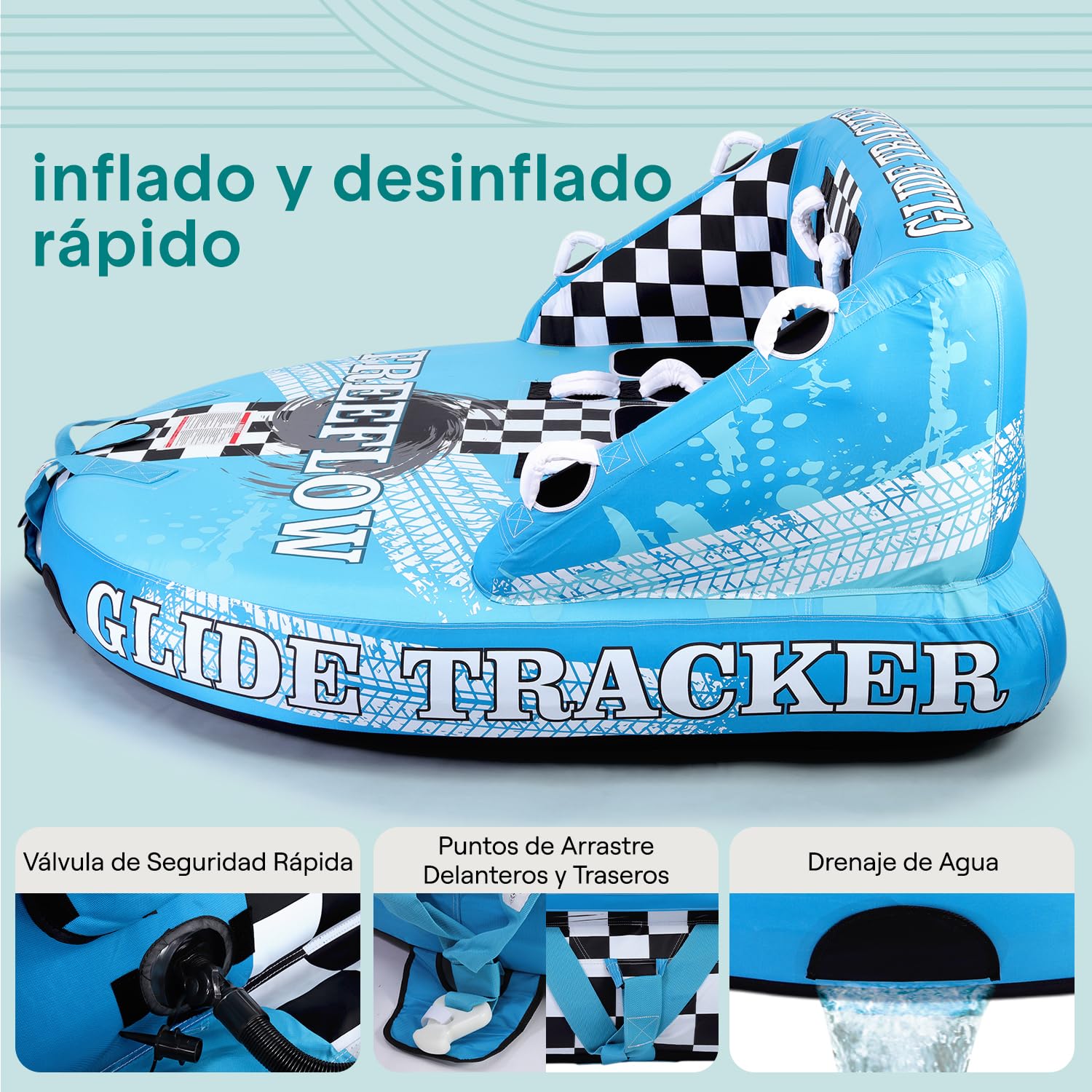 SereneLife Jobe Flotador Arrastre Inflable Deportes Acuaticos Donut Hinchable
