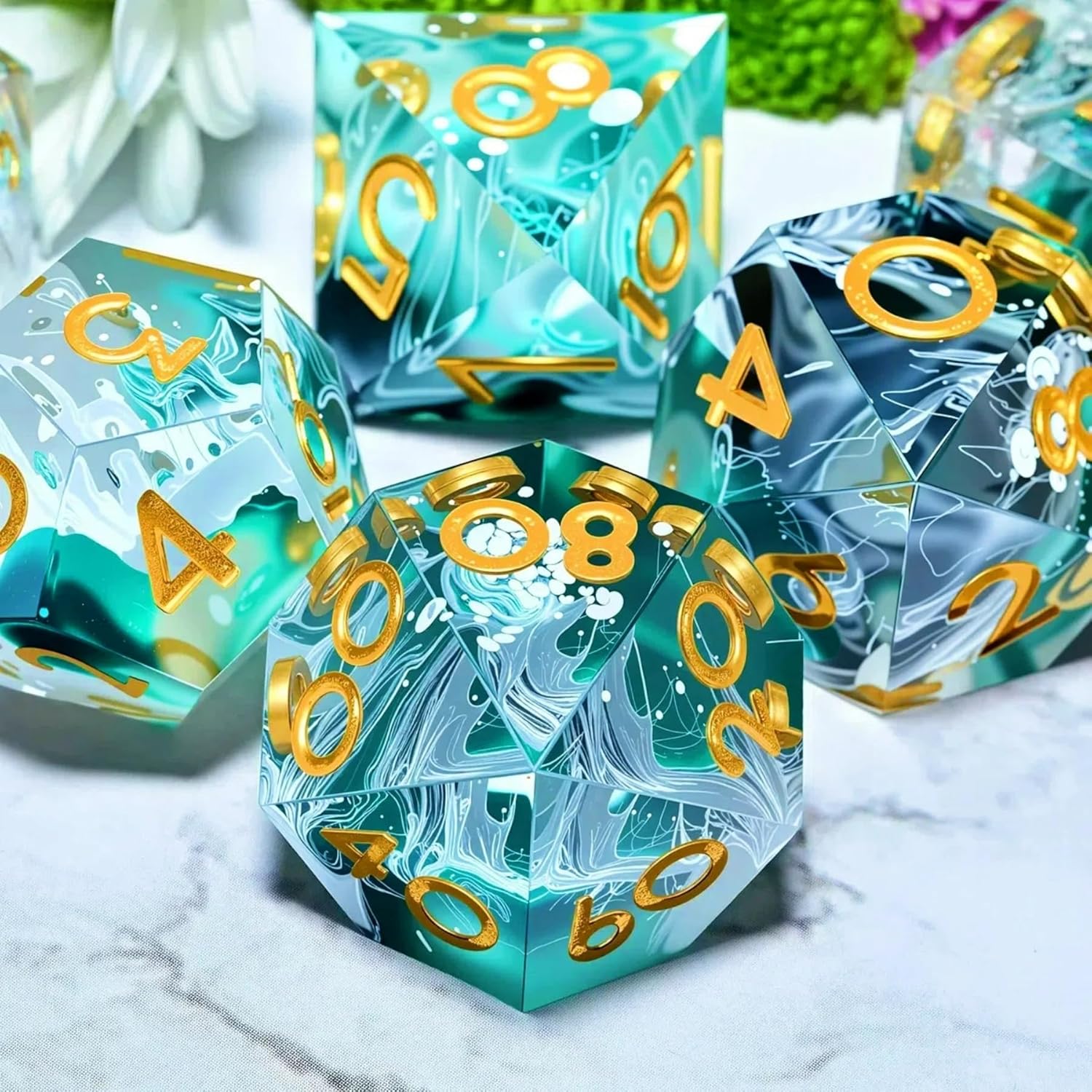 Dungeons and Dragons dice Set DND, polyhedral D&D Resin dice Set, Suitable for Role-Playing dice Game RPG Pathfinder DND dice Set