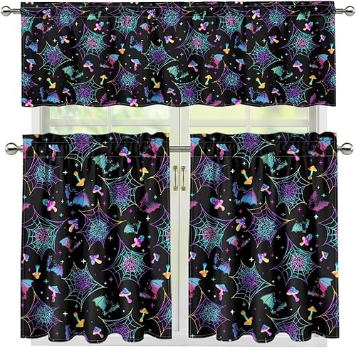 Miniatura 37 de Juego de 250 cortinas de cocina con bandera estadounidense para ventanas, fácil de instalar, cortinas cortas de 24 pulgadas con bolsillo para barra