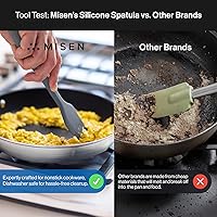 Vista 3 de Misen Nonstick-Safe Silicone Spatula - Dishwasher Safe, Heat Resistant - Versatile Professional-Grade Kitchen Tool for Pancakes, Eggs, and Baking
