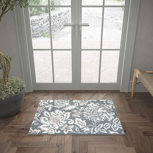 Miniatura 12 de Stella - Alfombra grande de interior de 8 x 10 pies, alfombra para sala de estar, entrada, cocina, comedor, alfombra de dormitorio, alfombra Azul