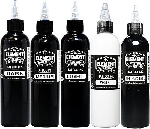 Miniatura 23 de ELEMENT TATTOO SUPPLY - Tinta de tatuaje blanca - Tinta de tatuaje profesional y suministros para resaltar, mezclar y mezclar - Tinta de tatuaje