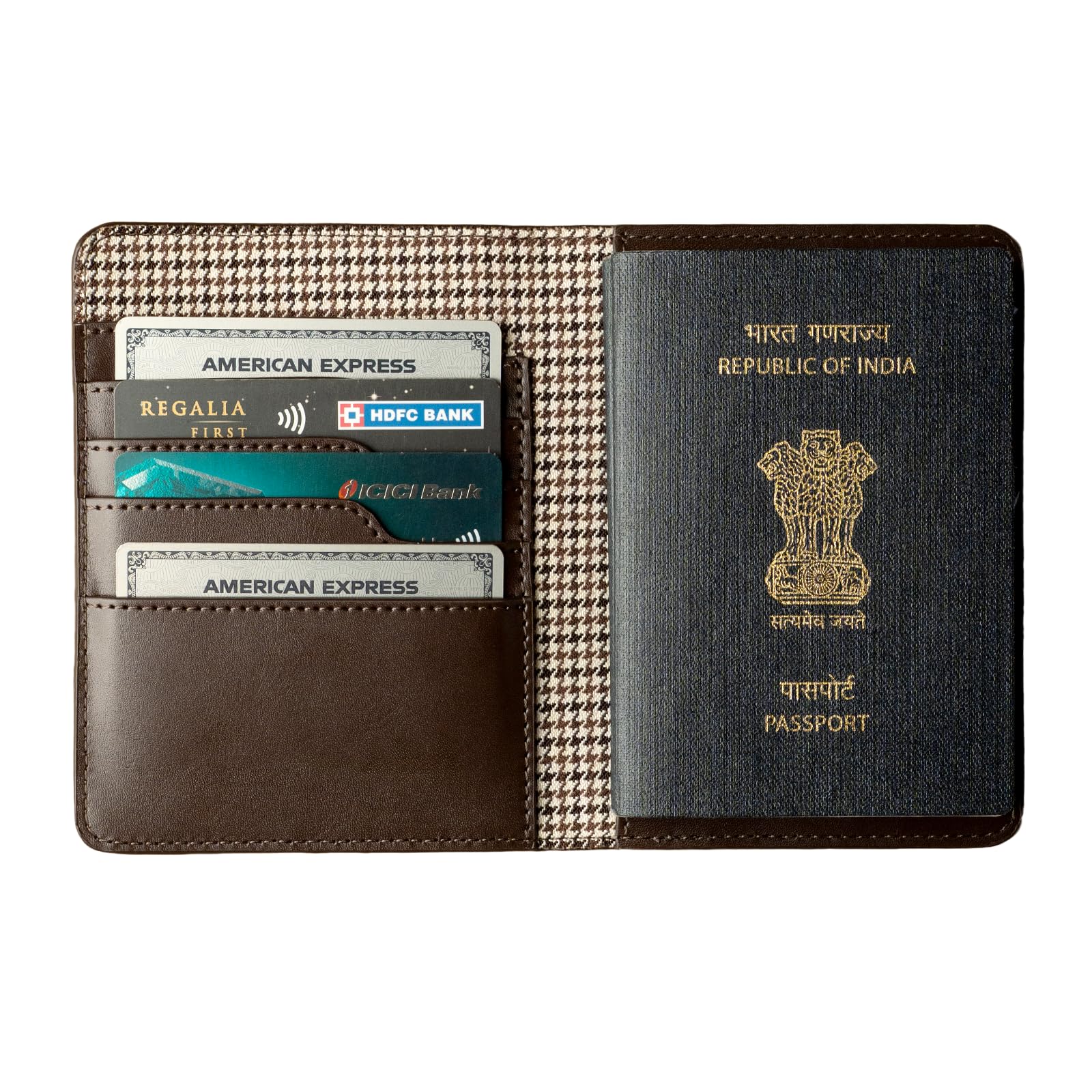 theater 1705 Men’s Passport Holder Wallet | Faux Leather Travel Passport Cover with Card Slots & Document Organizer | RFID Style Travel Wallet for Men-picture-3