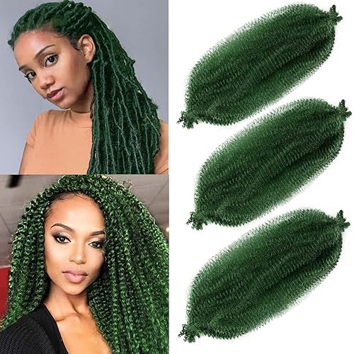 Miniatura 10 de Cabello afro Twist de 24 pulgadas, 3 paquetes de cabello afro trenzado de ganchillo afro elástico (24 pulgadas (paquete de 3), 1b27613)