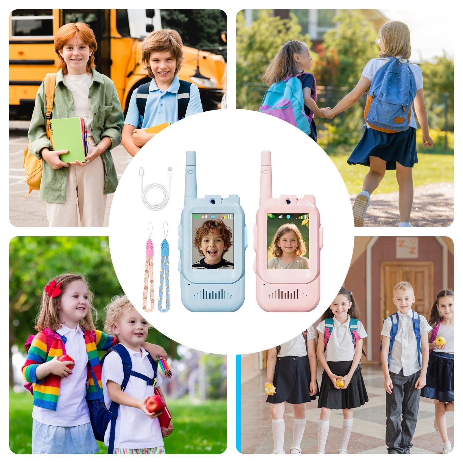 Walkie Talkies De Video para Niños Intercomunicador De Largo Alcance con