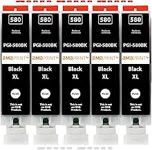Amaprint 5 XL cartucce compatibili con Canon PGI 580 PGBK Nero per Pixma TR7500 TR7550 TR8500 TR8550 TS6100 TS6150 TS6151 TS6300 TS6350 TS8100 TS8150 TS8151 TS8152 TS8350 TS9150