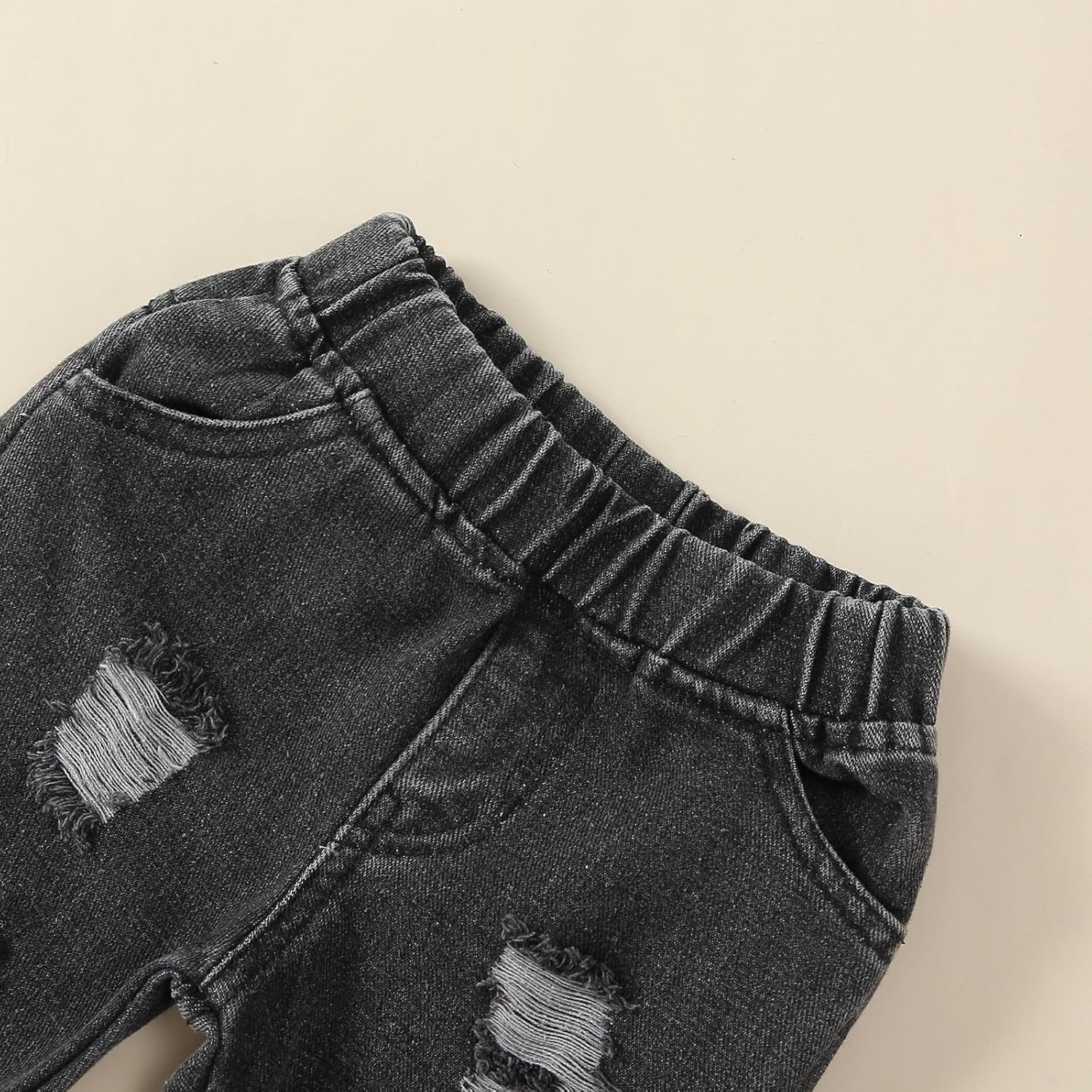 Toddler Baby Boy Fall Winter Clothes Long Sleeve Plaid Hooded Sweatshirt Ripped Holes Jeans Set 1-5 Years Old - Image 8