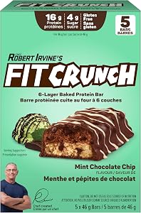Fitcrunch - Pack de valeur de 5 barres - Menthe chocolat chip 5x46g
