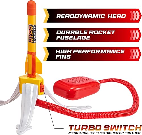 Miniatura 4 de Hypr - Lanzacohetes para niños, diseño patentado, alcanza hasta 500 pies con modo turbo, 3 cohetes incluidos, lanzador conectable para diversión