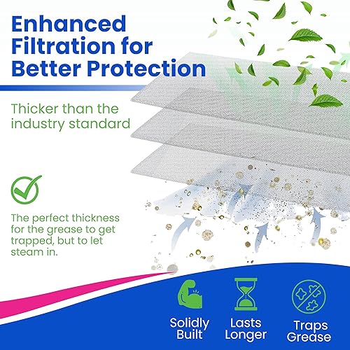 Miniatura 4 de Filtro de campana extractora de repuesto para 99010370 de 5.87 x 16.93 pulgadas, filtro de campana de gama Broan flexible, filtro de grasa de
