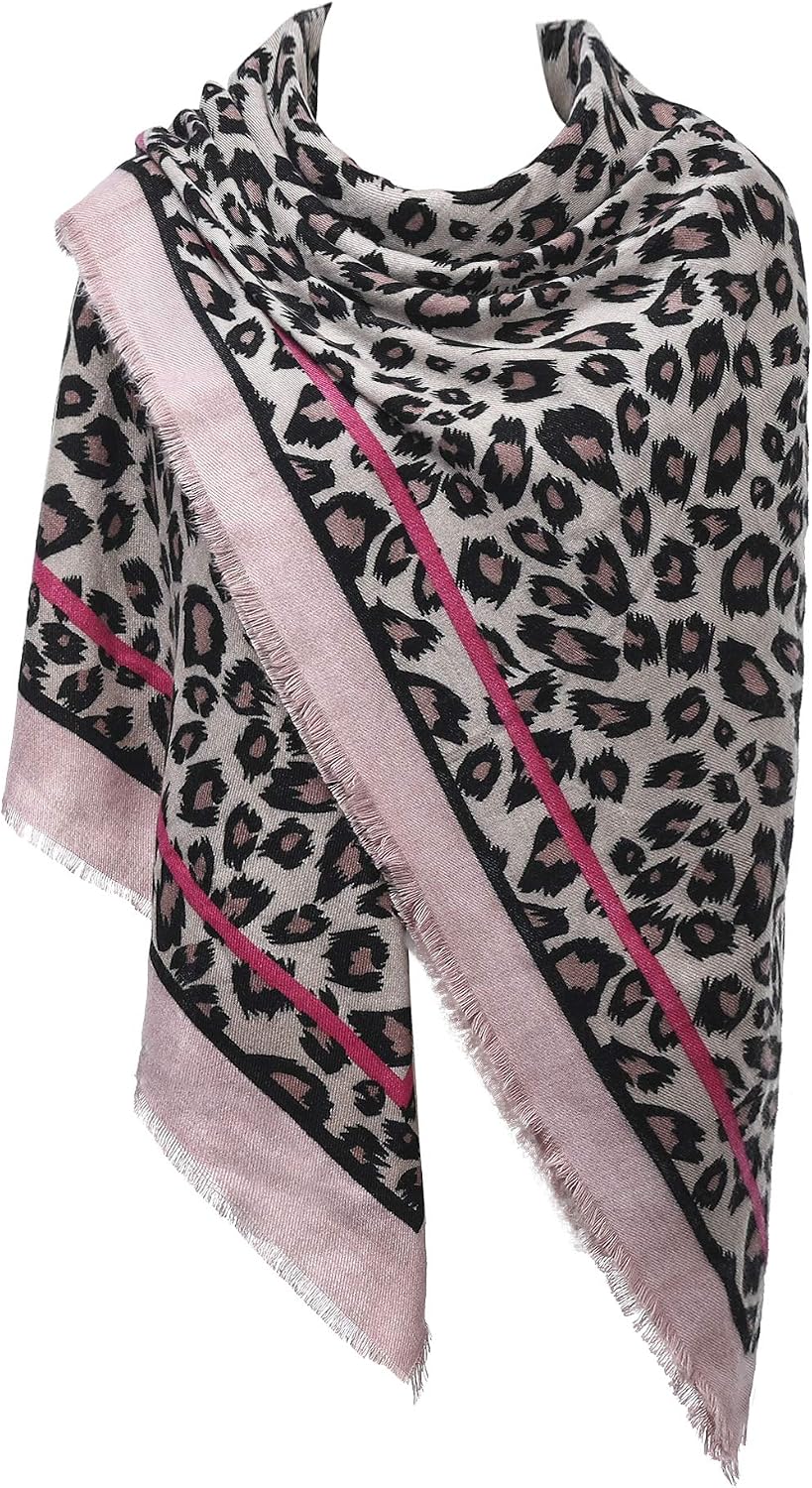 Women's Leopard Print Blanket Square Wrap Scarf