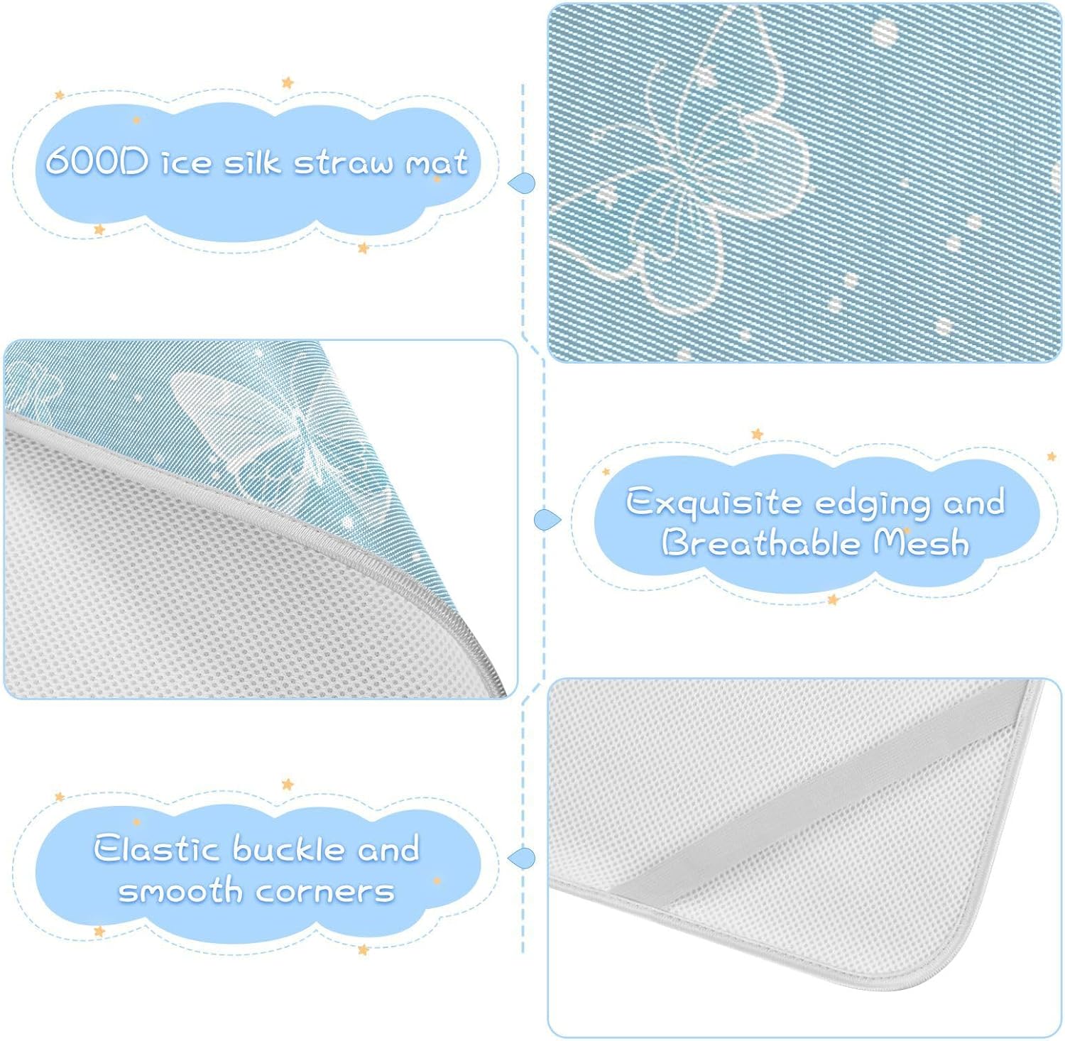 Butterfly Cooling Baby Mattress pad Protector 28" x 52" Washable Mattress pad for Baby&Toddler