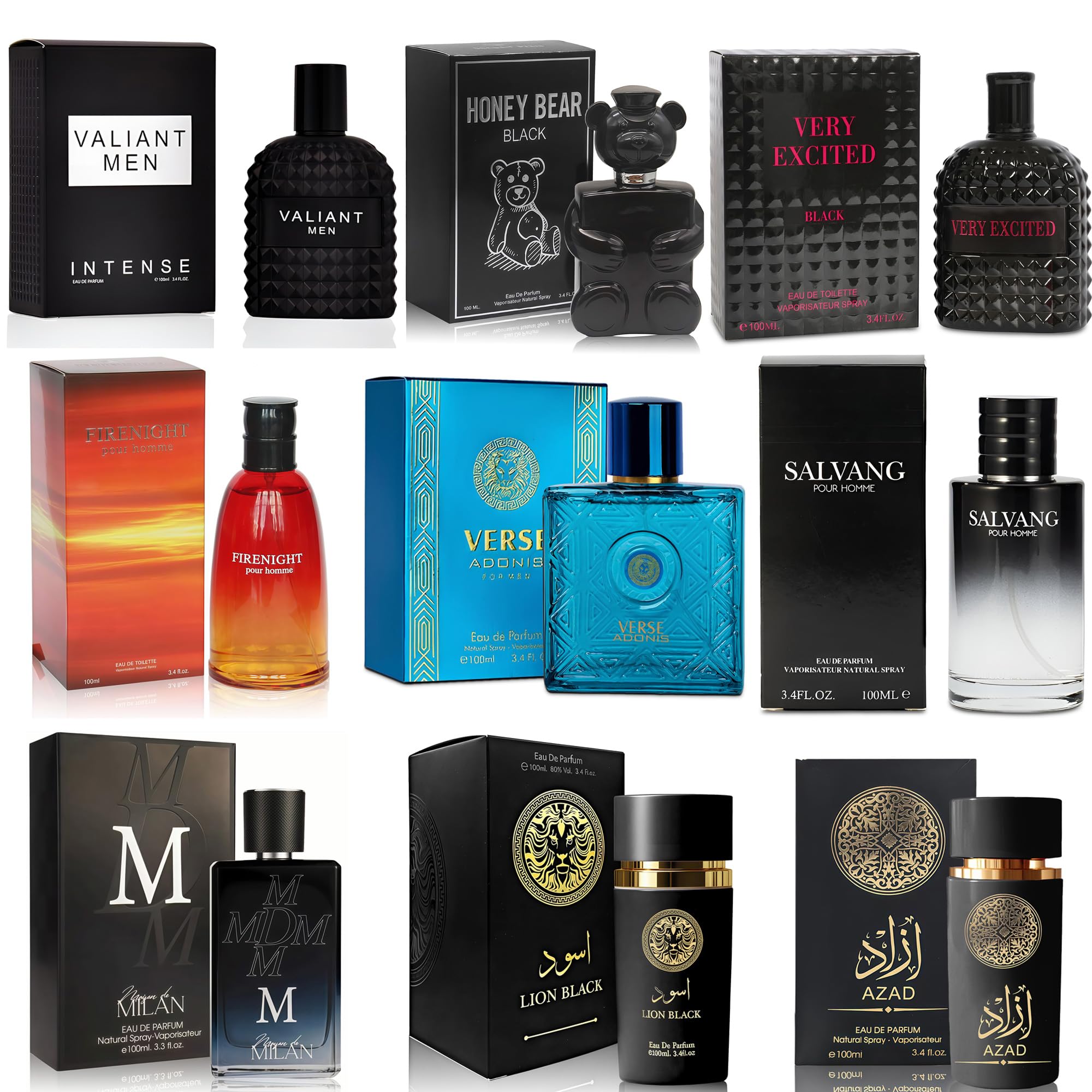 Amazon.com : A CENTER Men's Cologne Sampler Set (100ml Each*9PCS
