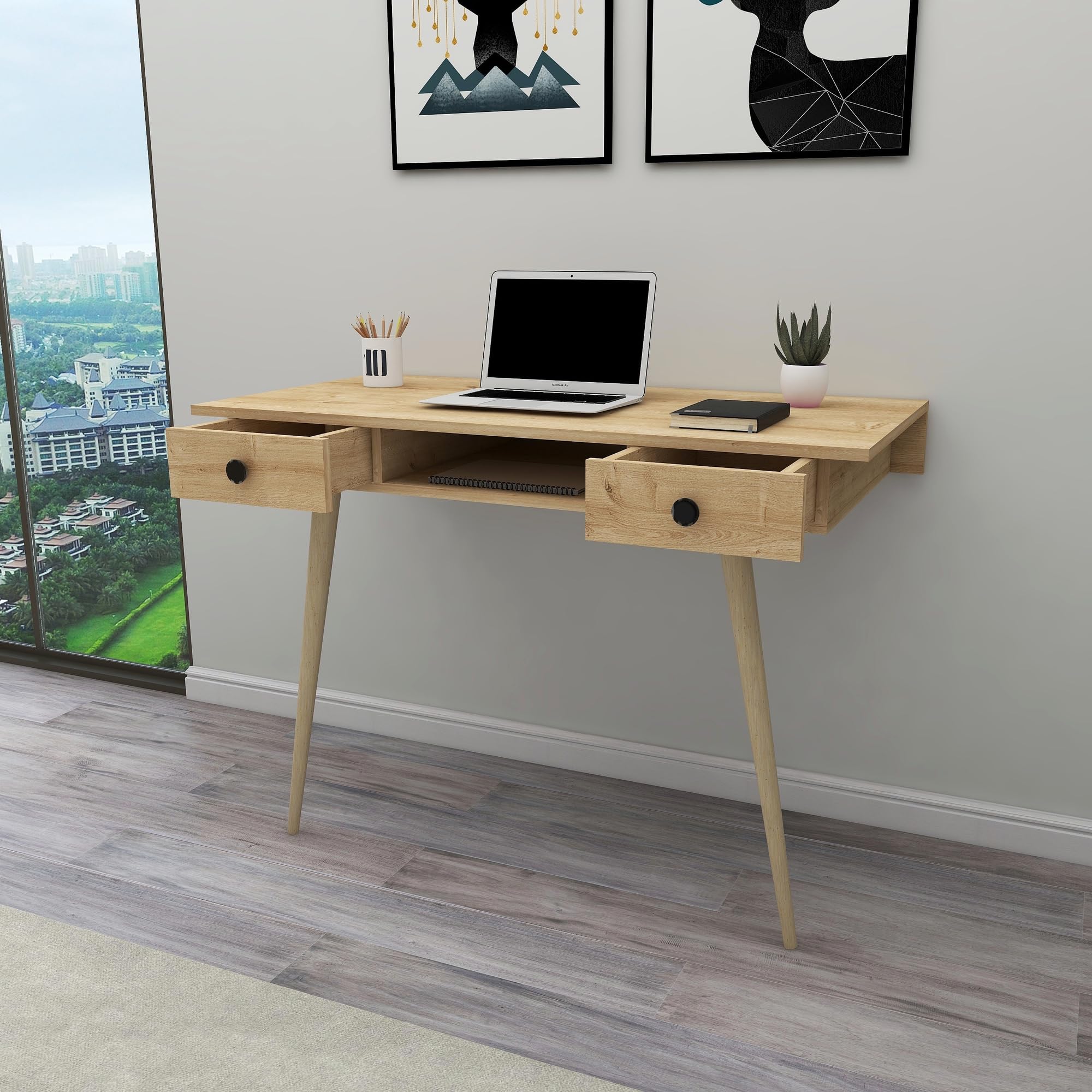 WELL HOME MOBILIARIO & DECORACIÓN Scrivania, 6 x 120 x 60 Rovere Zaffiro, Legno, 85,6x120x60