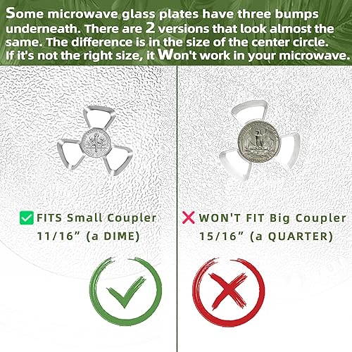 Miniatura 2 de Placa de vidrio de microondas de 9.8 "para placa de microondas LG Reemplazo de placa de vidrio de microondas de 9 34 pulgadas para plato giratorio