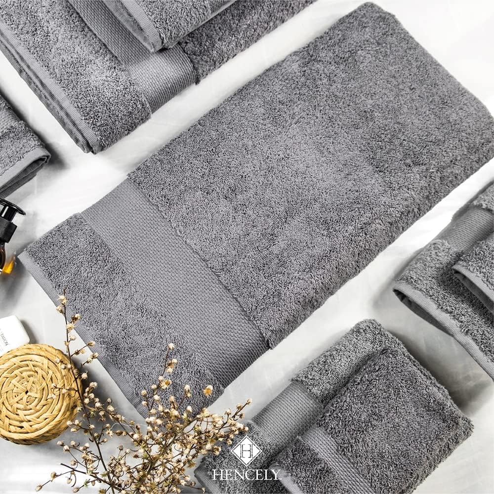 Hencely Bath Sheet Set of 2 - (35x64 Inches) - Luxury Extra Large Oversized Towels, 100% Cotton - Quick Dry, Highly Absorbent, Super Soft - Ideal for Spa, Hotel, Bathroom - (Bath Sheets 2 Pack, Gray)