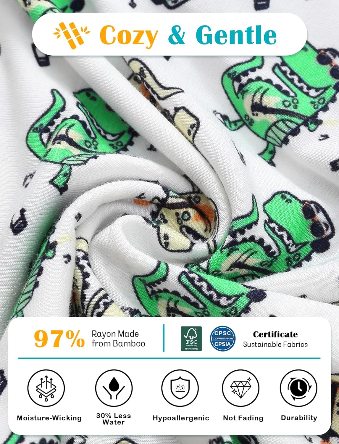 JunNeng Viscose from Bamboo Baby Boy Sleeper with Mitten Cuffs, Footless Soft Zippy Pajamas, Sleep N' Play Romper 0-18 Months - Image 6