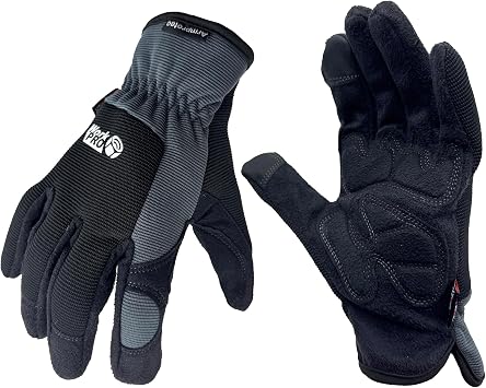 SKYDEER Touch Screen Leather Work Gloves for Women, Impact Protection, Vibration Reduction, Machine Washable Gardening Gloves SD8821G/M