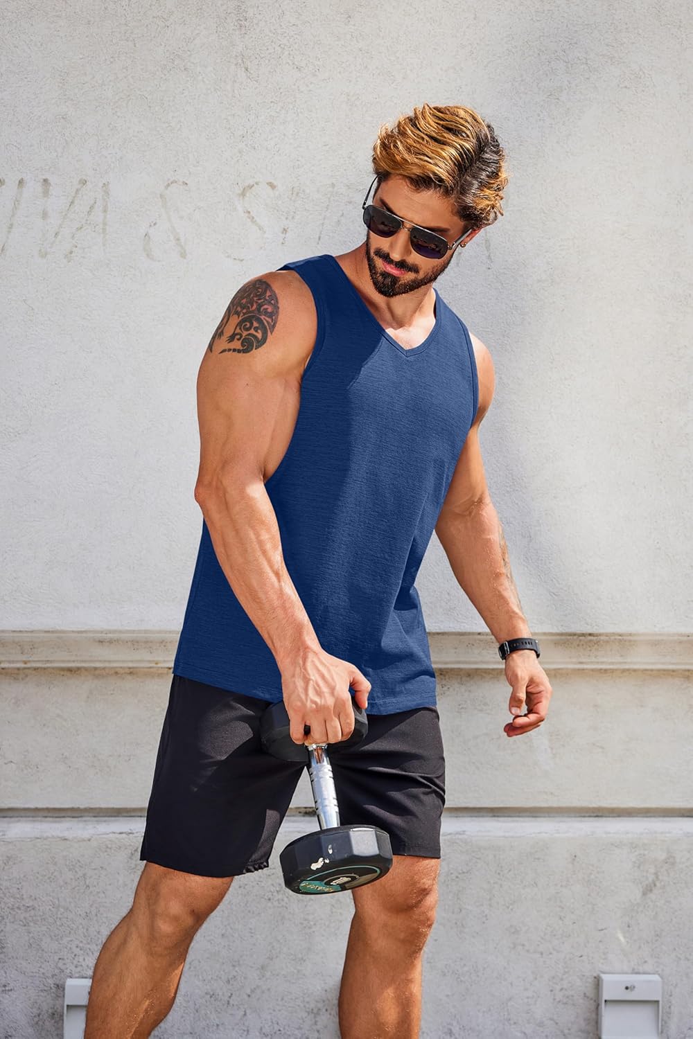 COOFANDY Men's Workout Tank Tops Sleeveless Muscle Gym Shirt Bodybuilding Tee - Image 3