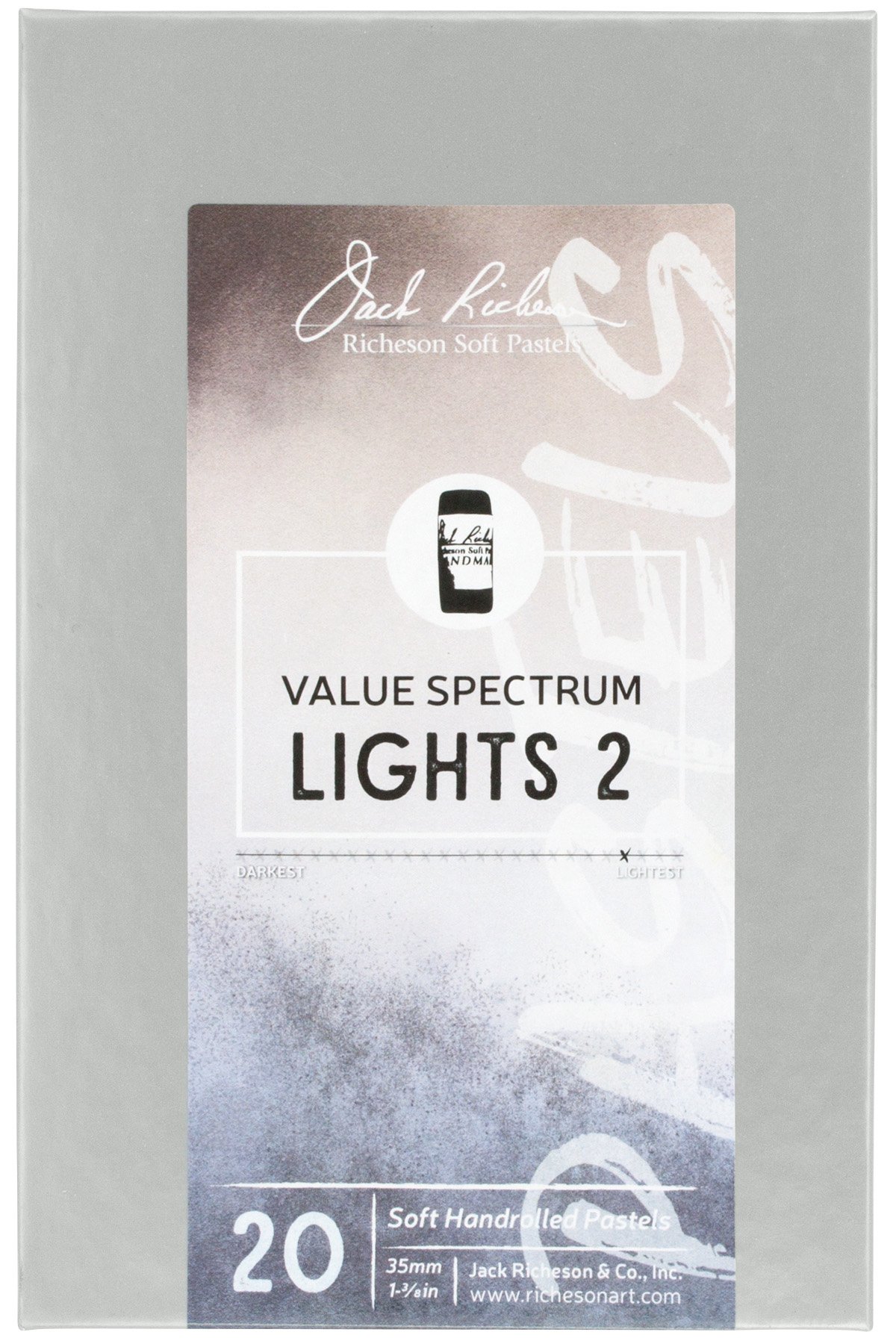 Jack Richeson Handgerollte, weiche Pastellkreide, 2 Lichter, 20-teiliges Spektrum-Set