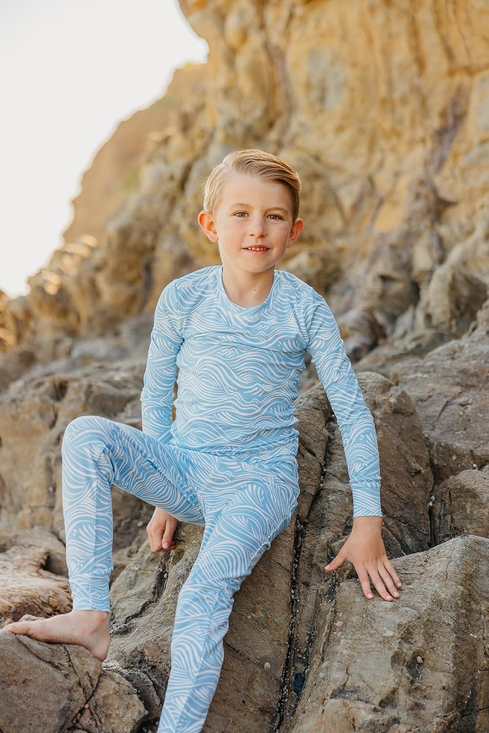 Copper Pearl 2 Piece Pajama Sets, Stylish Long Sleeve Pajamas for Babies Toddlers and Kids, Ultra-Soft Premium Material, 2 Years, Surf image 2