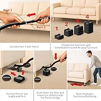 Vista 5 de X-Protector Deslizadores de Muebles para Alfombras y Juego de Herramientas Elevadoras de Muebles - 4 PIEZAS Deslizadores de 3 1/2" para Muebles