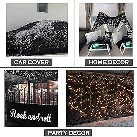 Yeacool Light Weight Camo Netting Camouflage Netting Burlap Camo Tarp Party Decor for Birthday Dinosaur Theme Outdoor Sunshade (Black, 16.4ftx4.9ft, 5m*1.5m)