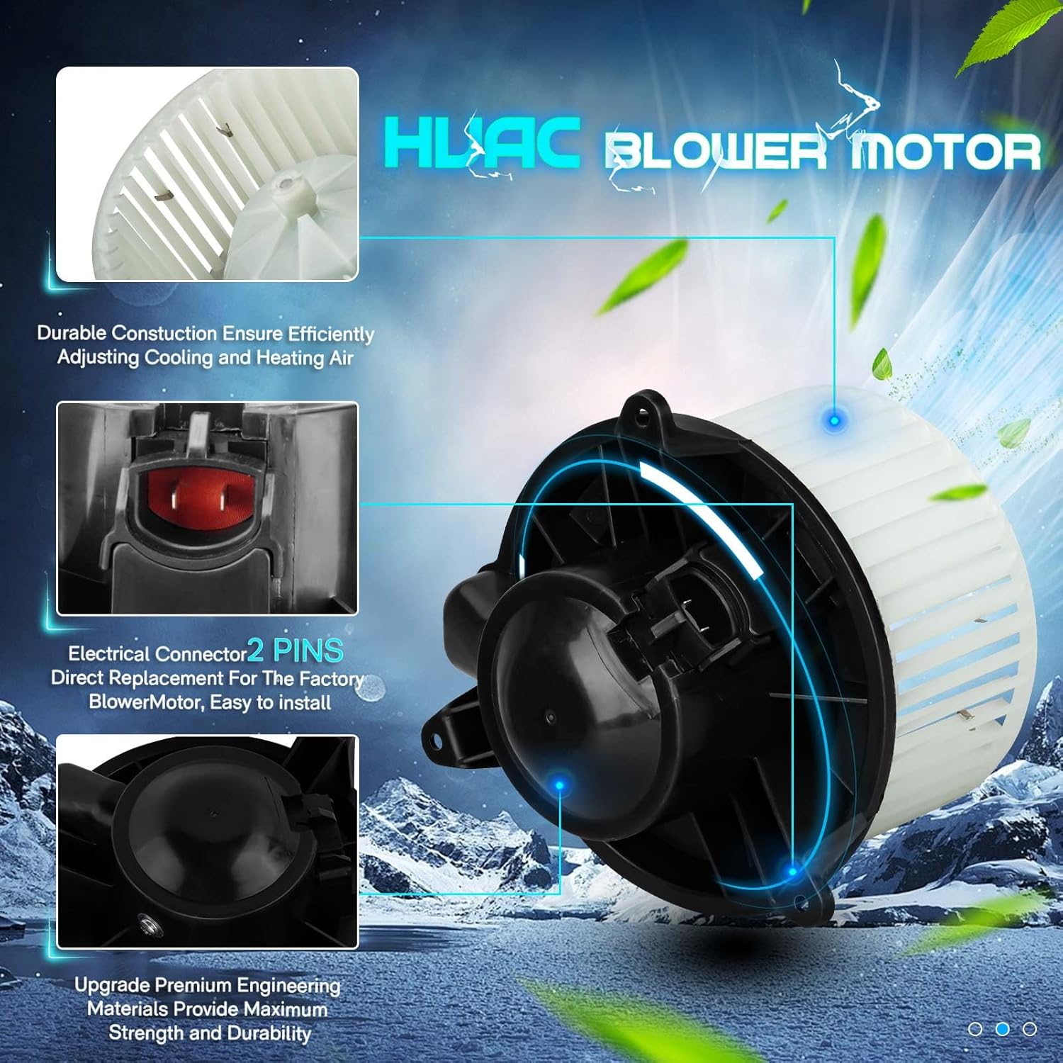 AC Heater Blower Motor Fan Replaces 6L1Z-19805-B 615-00642 for 2003-2006 Ford Expedition /2004-2008 Ford F-150/2003-2006 Lincoln Navigator