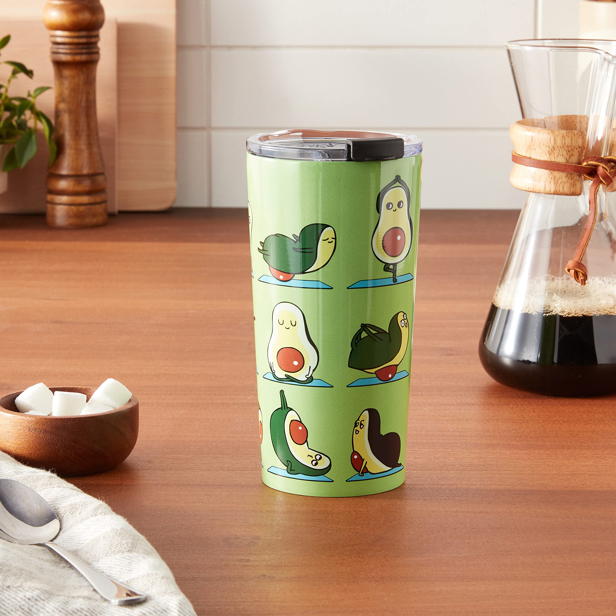 Society6 Stainless Steel 69795-trvlmg Huebucket Avocado Yoga
