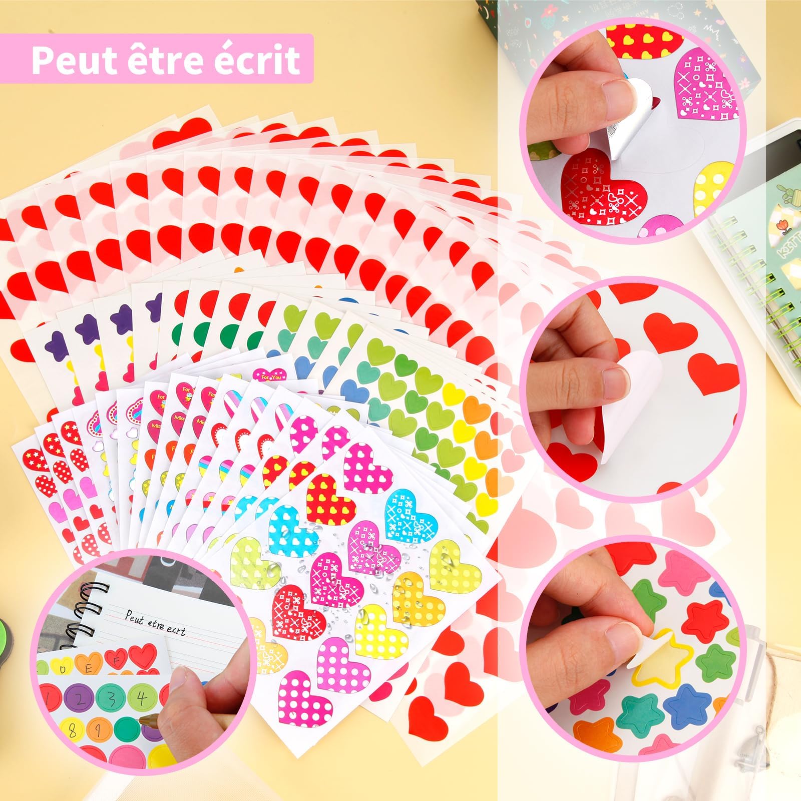 Télécharger Autocollants En Forme De Cœur Pour La Saint-Valentin PNGs