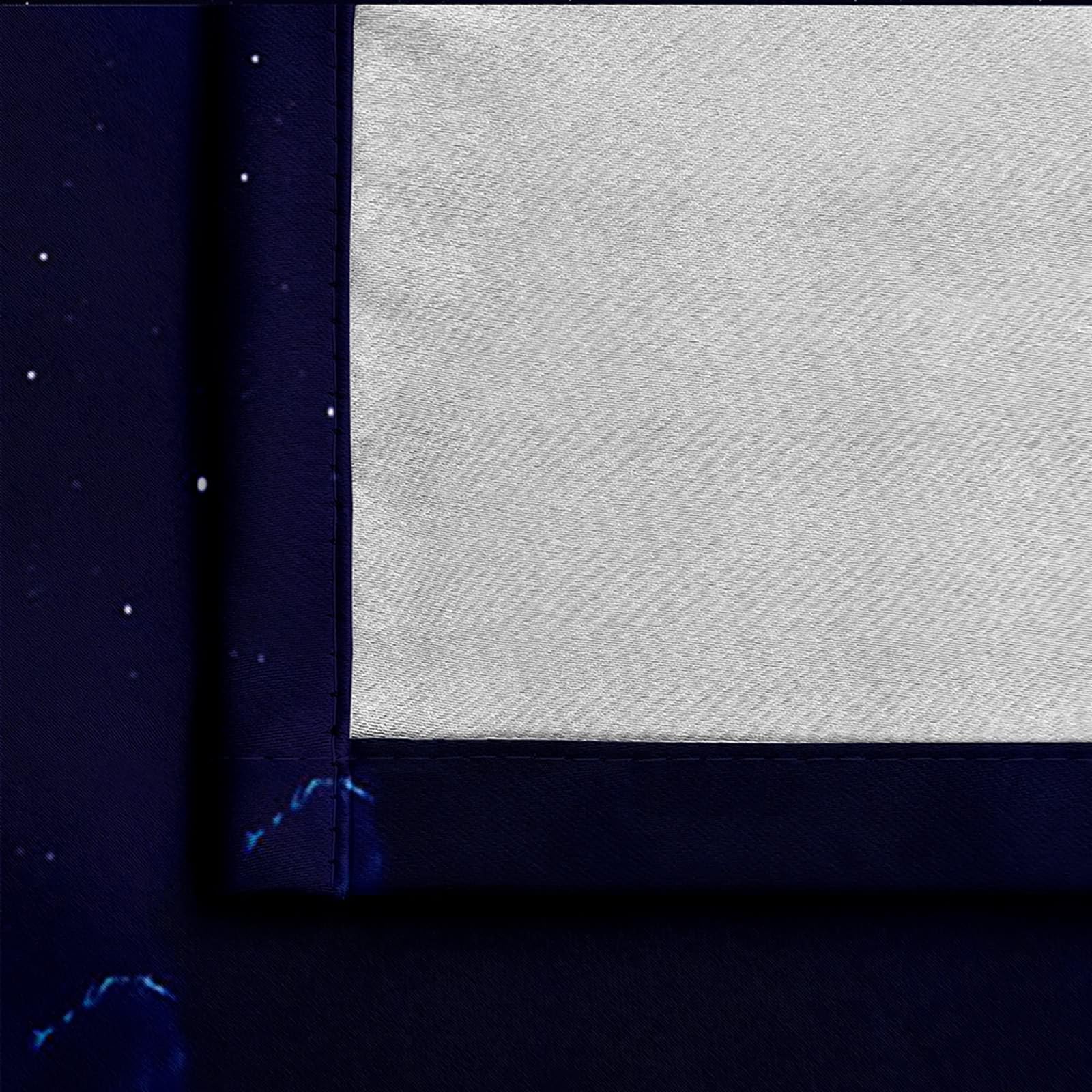 Cortinas modernas opacas para salón, 2 unidades, cortina elegante para ventana con anillos, diseño de paisaje de luna, cortinas elegantes para dormitorio, 152 x 274 cm (ancho x alto), azul