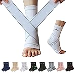 ABIRAM Ankle Brace for Women & Men, Compression Sleeve with Wrap, Foot Support Sleeve, Ankle Support for Sprained Ankle, Plantar Fasciitis Relief Socks, Achilles Tendonitis, Sports, M
