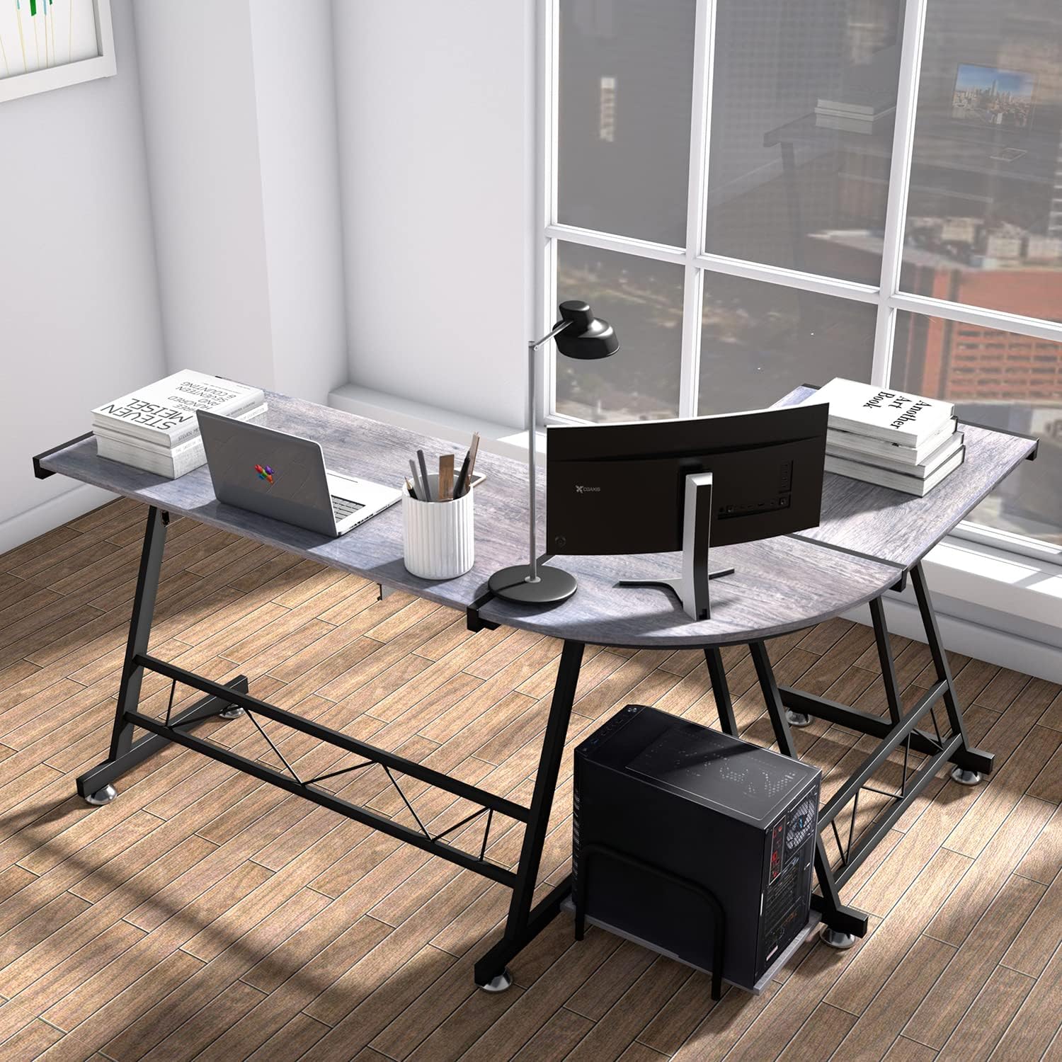 Amazon.com: Goteroerce L-Shaped CPU Stand Home Office Gaming Desk ...