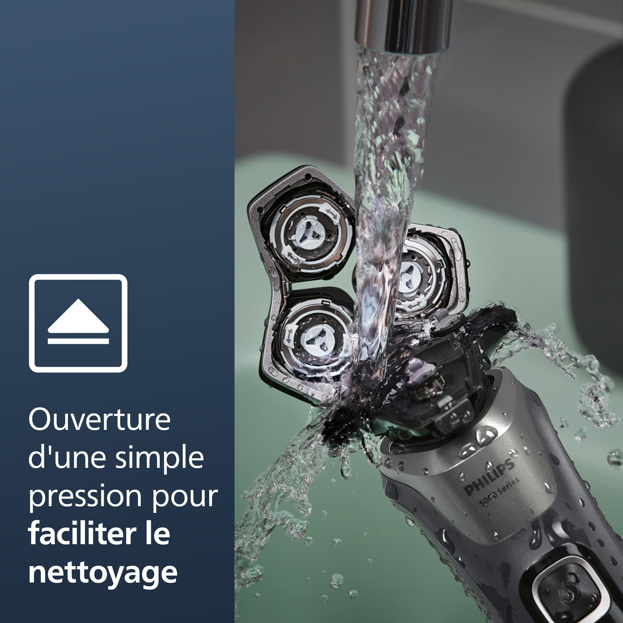 Philips Rasoir Series 5000 - rasoir électrique Wet & Dry gris carbone avec tondeuse rétractable intégrée, pochette souple, capuchon de protection et socle de charge (modèle S5887/13)