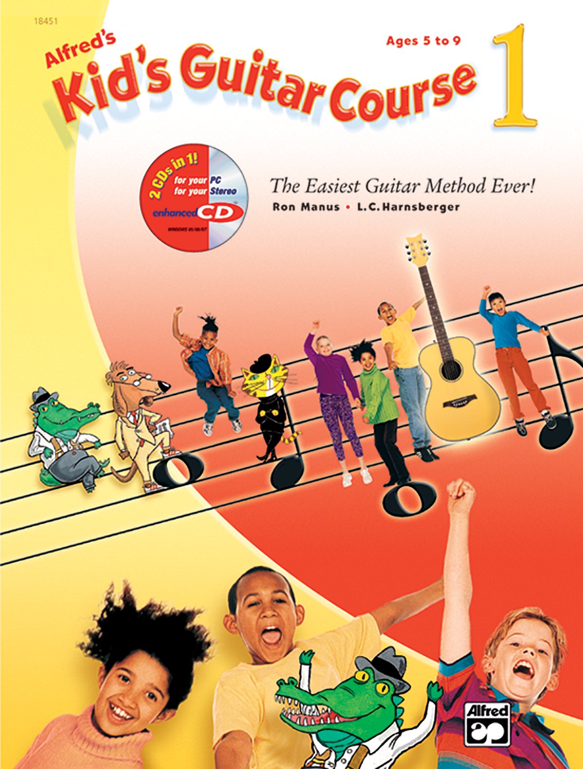 Alfred's Kid's Guitar Course 1: The Easiest Guitar Method Ever!, Book, Enhanced CD & DVD