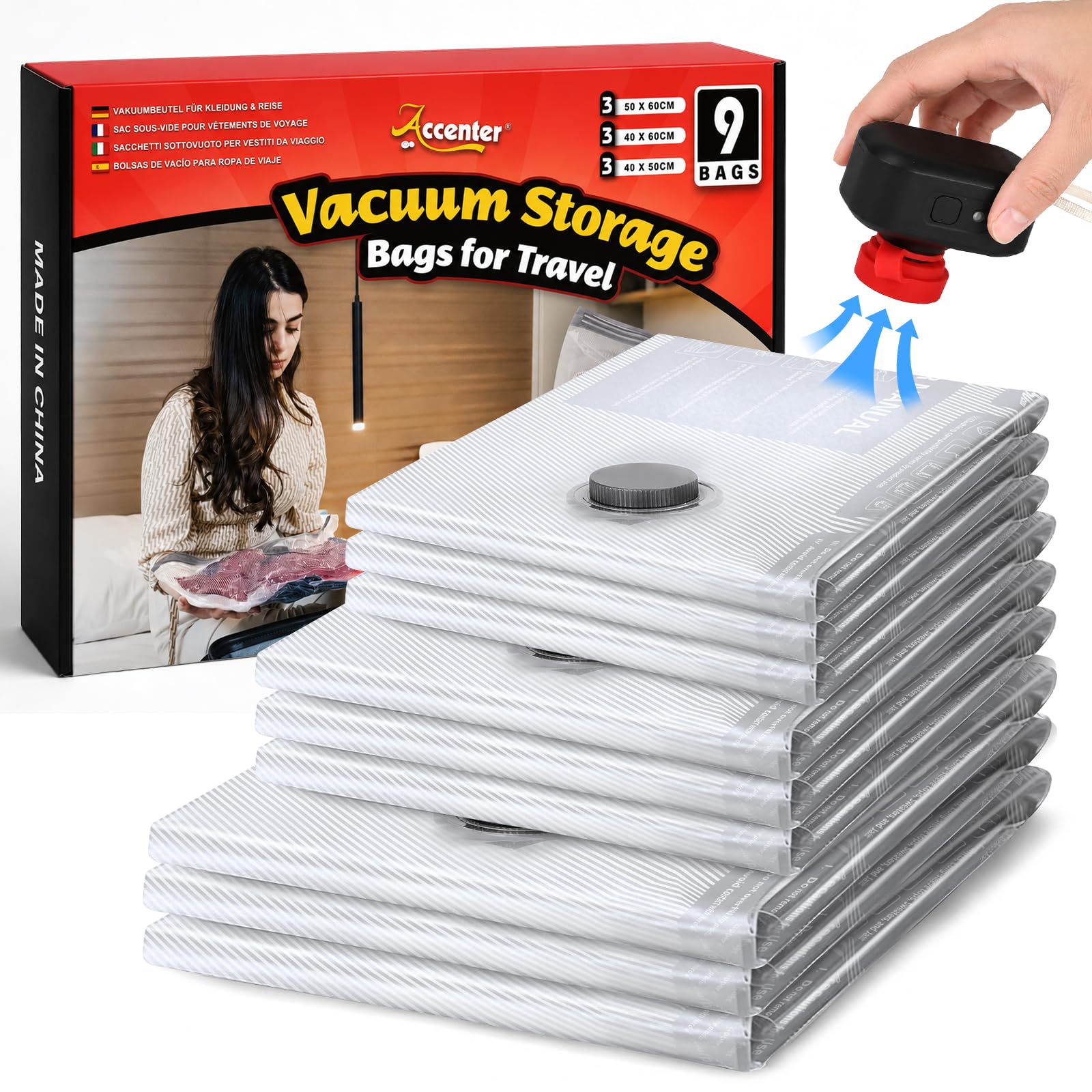Accenter vacuum storage bags mit Elektrischer Pumpe