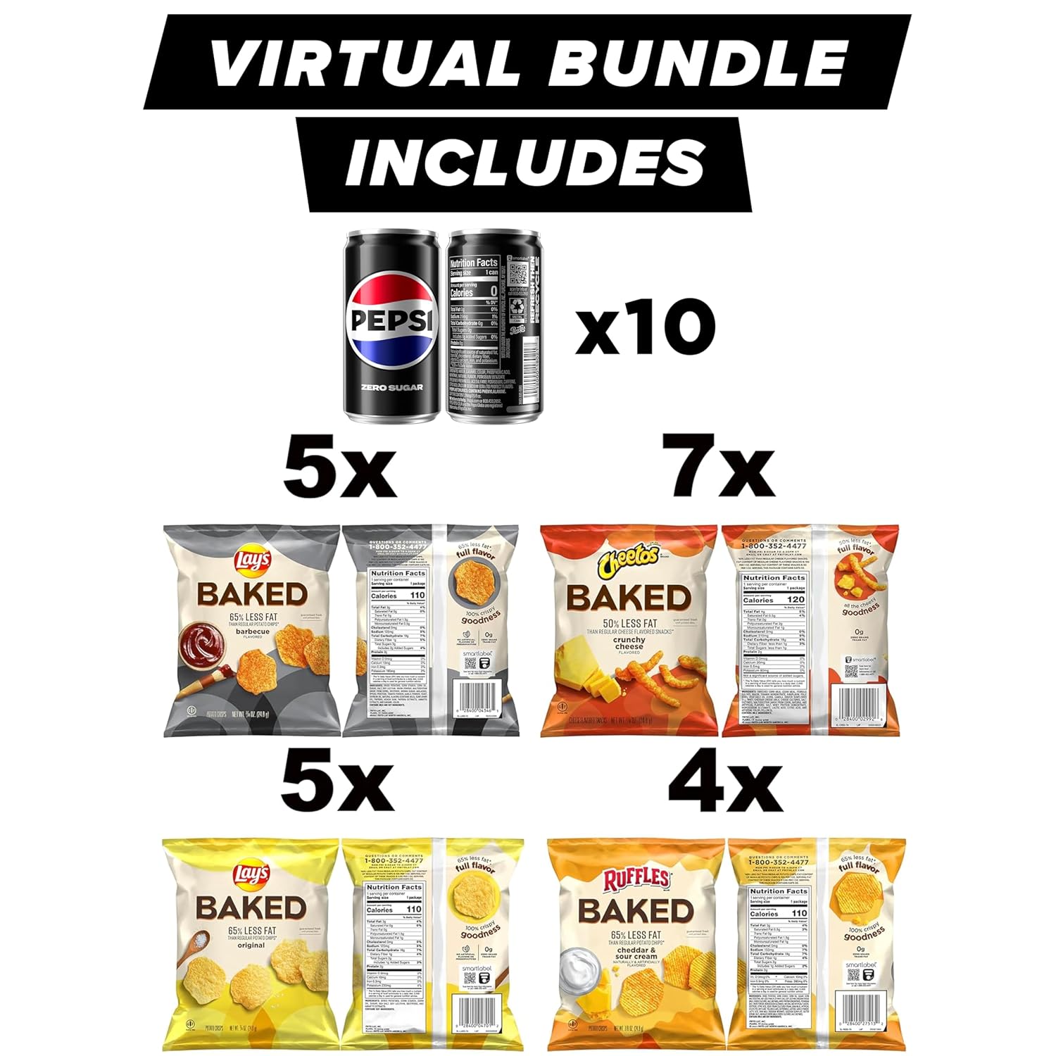 Perfect Pairs: Frito-Lay Baked Chips & Pepsi Zero Sugar Mini Cans Bundle image 3