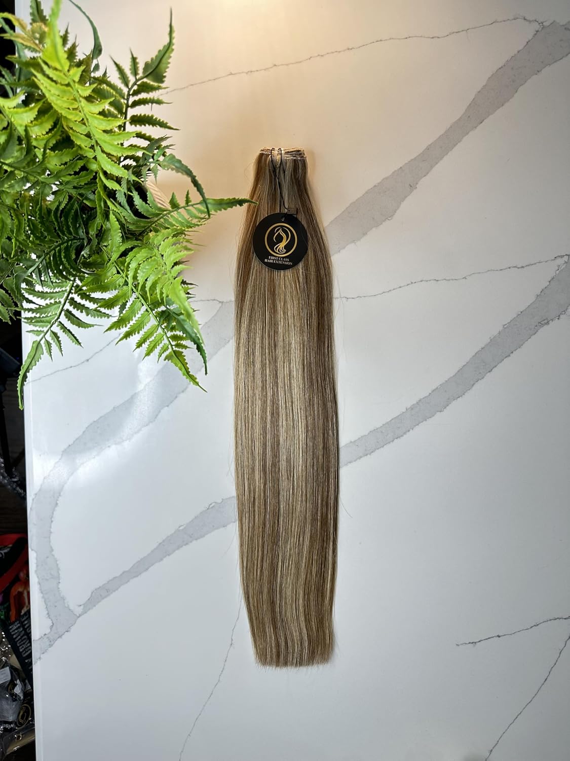 First Class Hair Extesions, balayage color #4/613, straight, sewing, 100% human hair. (24)