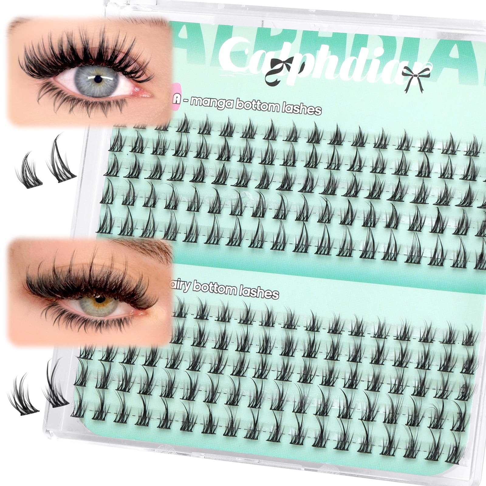 Bottom Lashes Manga Fairy Bottom Lash Clusters DIY Eyelash Extension 5-8mm Bottom Eyelashes Individual 2 Styles Natural Lower Lashes Clusters for