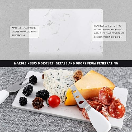 Miniatura 7 de hecef Juego de tablas de queso de madera de acacia, tabla grande para charcutería con juego de cuchillos de acero inoxidable, servidor de madera