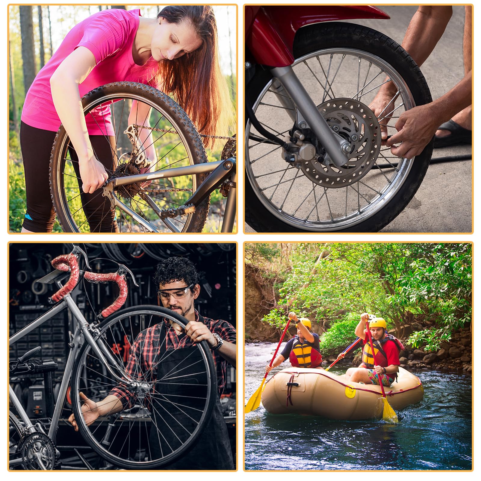 JOYSKY Zestaw naprawczy do opon rowerowych, 23 sztuki, metalowy pilnik do roweru, motocykla, nadmuchiwane opony gumowe