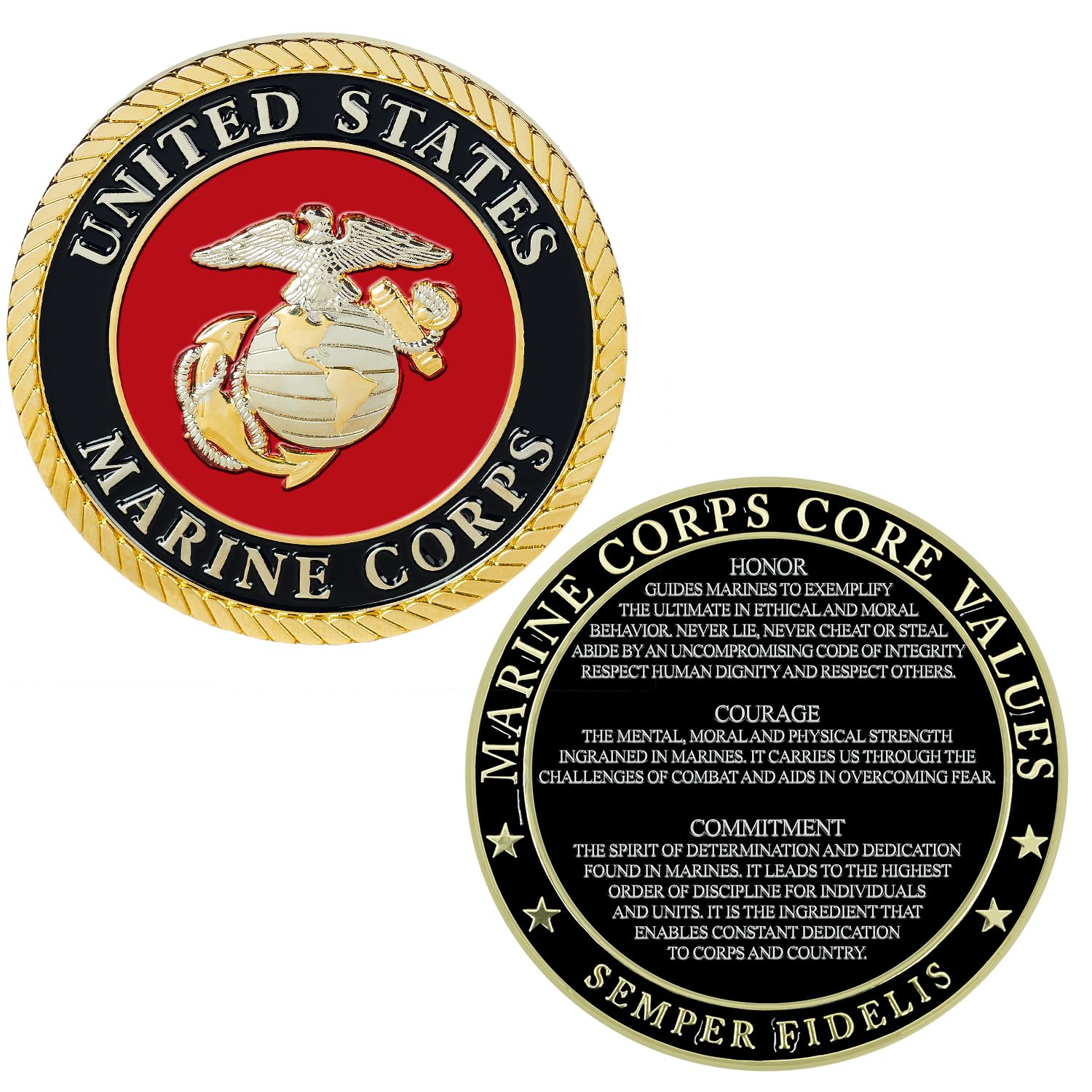 USMC Core Values Coin - Marine Corps Challenge Coin