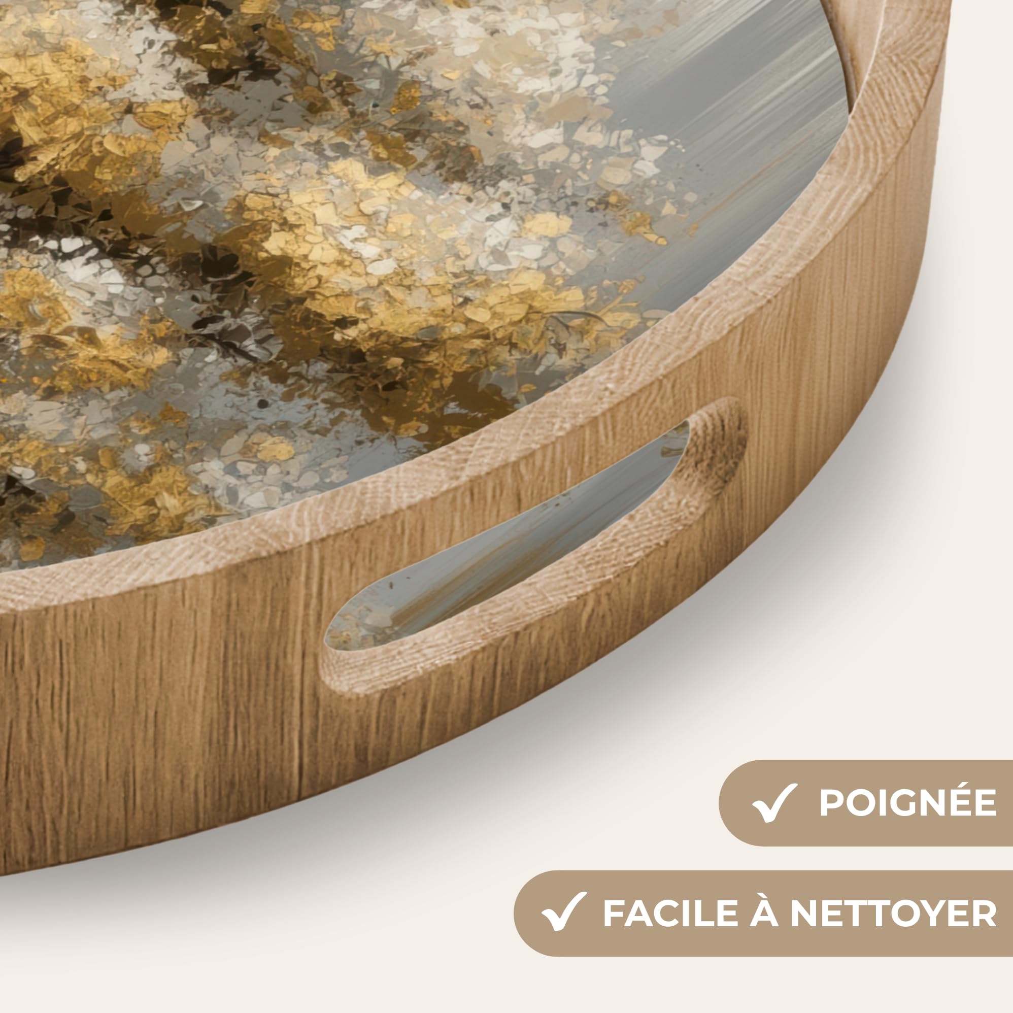 Plateau Bois Plateaux Service Decoratif Table Dejeuner Résistant