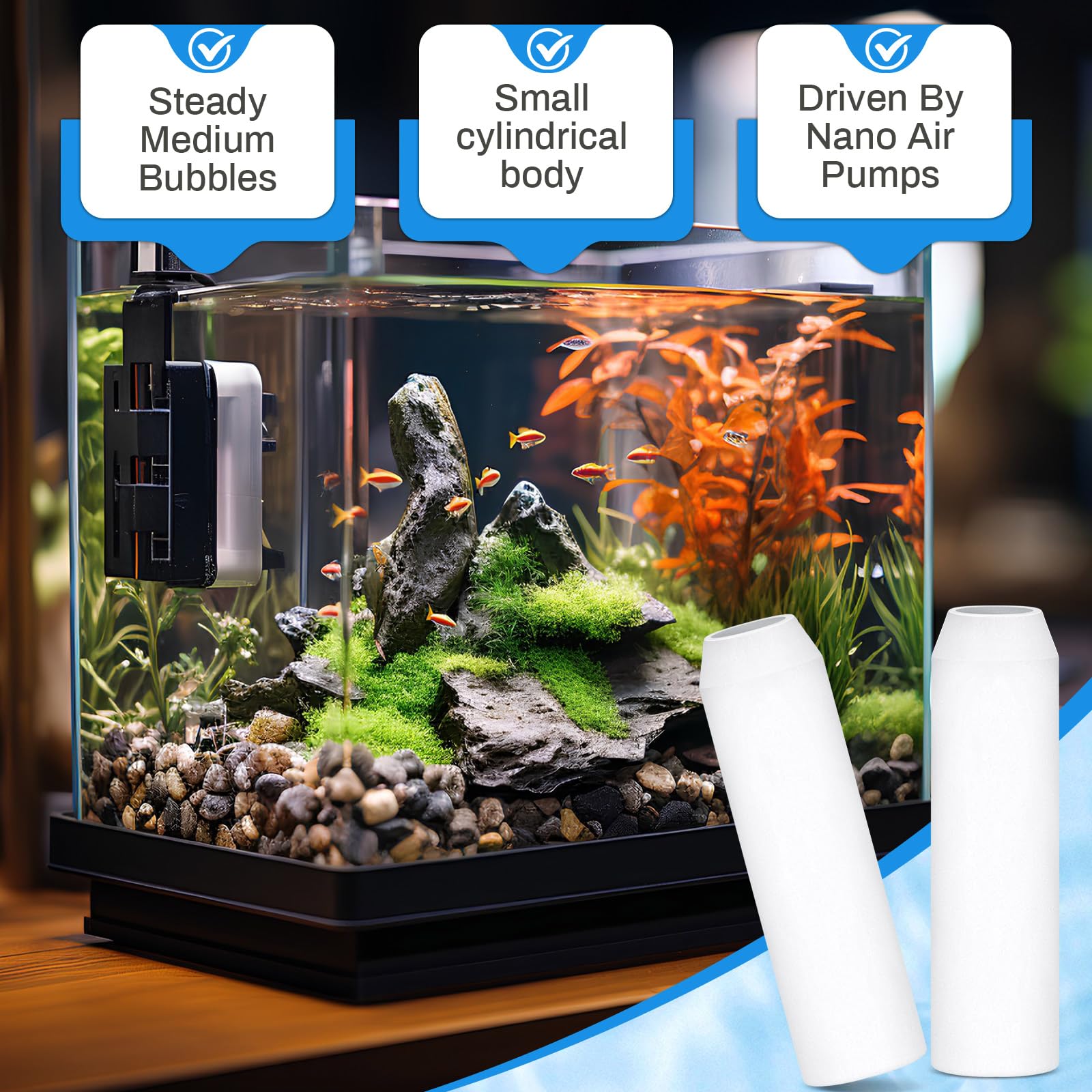 Havawish 20 Piezas de Piedras de Aire Herramienta de liberación de Burbujas Compatible con Biorb Fish Tanks Kit de Repuesto de Filtro Accesorios