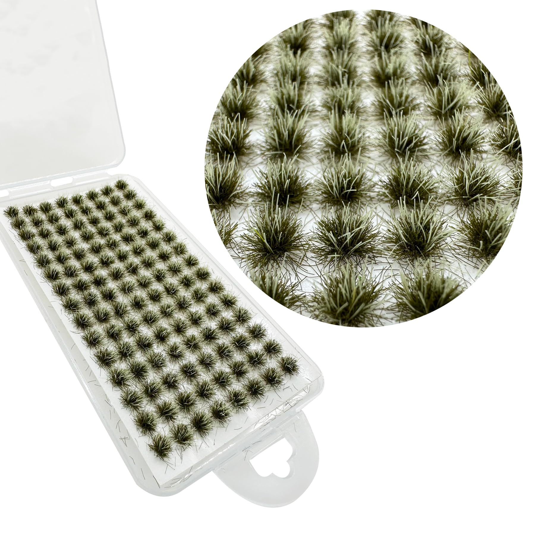 Woohome 312 Stück Static Grass Tuft Miniatur Schnee Statische Grass Statische Grasbüschel, Scenics Gras Grasbüschel für Miniatur Tabletop Spiele Modelleisenbahn