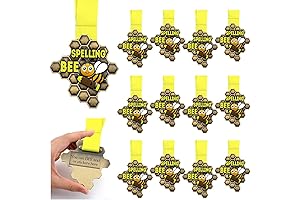 Spelling Bee Checkered Honeycomb Medals (12 Pack)